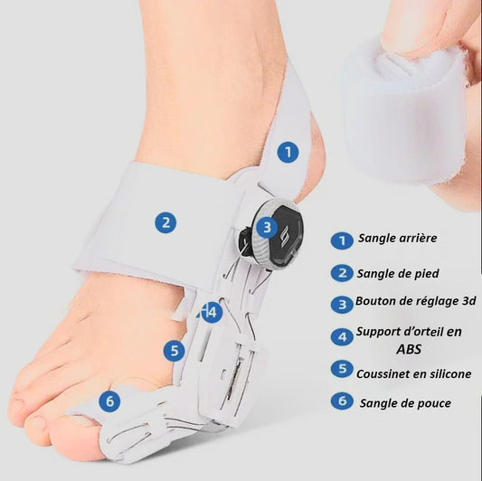 Correcteur orteil ajustable hallux valgus 3 couleurs disponibles
